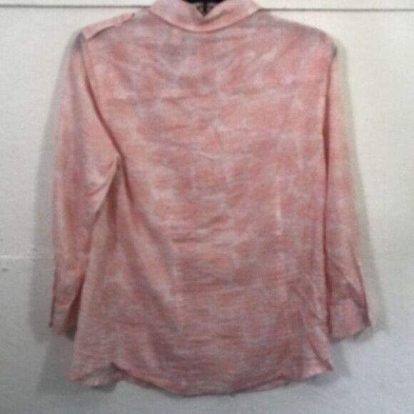 Floral Print Button Down Shirt 3/4 Sleeve Career Casual Blouse - Picture 7 of 14